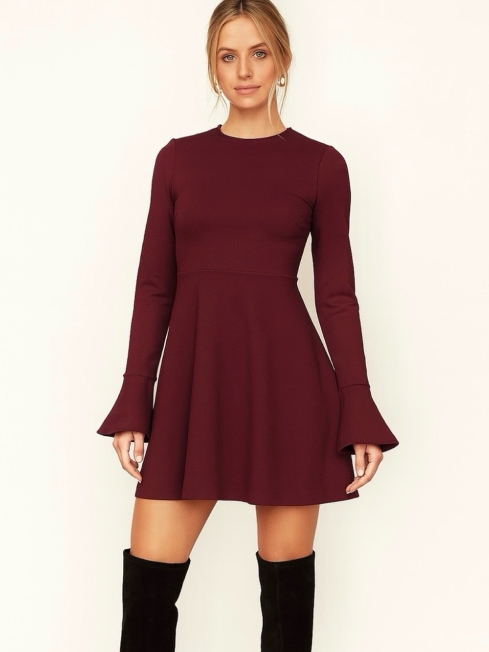 Alexander McQueen XS Volunt dress in burgundy wine